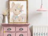 Baby Girl Nursery Wall Murals Unicorn Wall Art Boho Style for Girls Room or Baby Nursery