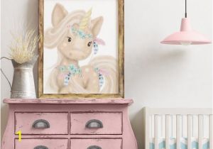 Baby Girl Nursery Wall Murals Unicorn Wall Art Boho Style for Girls Room or Baby Nursery