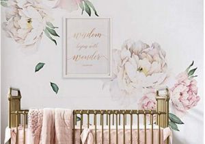 Baby Girl Wall Murals Decorating Ideas for A White Rose Pink and Gold Baby Girl