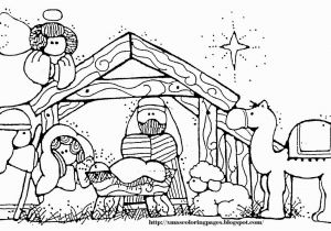 Baby Jesus In the Manger Coloring Page Jesus Manger Drawing at Getdrawings