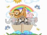 Baby Jungle Safari Wall Mural Noahs Ark Mural Wall Art Decal Safari Jungle Animal Nursery