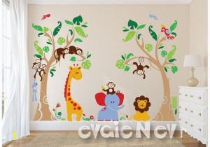 Baby Jungle Safari Wall Mural Pin Von Claudia Oswald Auf Baum Wand In 2019