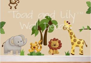Baby Jungle Wall Murals Fabric Wall Decals Jungle Animal Safari Girls Boys Bedroom Playroom