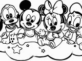 Baby Mickey Mouse and Friends Coloring Pages Baby Mickey and Friends Coloring Page