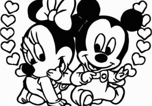 Baby Mickey Mouse and Friends Coloring Pages Baby Mickey and Minnie Heart Coloring Page