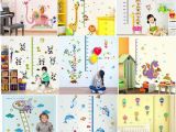 Baby Murals for Walls 17 Styles New Removable Pvc Cartoon Wall Decals Growth Chart Height Measure Chart Home Decor Sticker Mordern Art Mural for Kids Baby Room White Tree