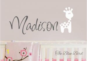 Baby Name Wall Murals Children Giraffe Name Decal Girl Name Wall Decal Nursery Decor Girl Birds Name Decal Gilrs Name Decal Baby Decals Giraffe Decal