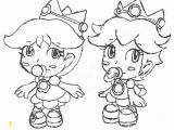 Baby Peach and Baby Daisy Coloring Pages Baby Peach and Baby Daisy and Baby Rosalina Free