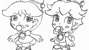 Baby Peach and Baby Daisy Coloring Pages Baby Peach and Baby Daisy and Baby Rosalina Free