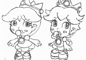 Baby Peach and Baby Daisy Coloring Pages Baby Peach and Baby Daisy and Baby Rosalina Free