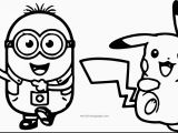 Baby Pikachu Coloring Pages Bob and Minions Coloring Page Minion