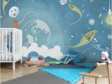 Baby Wall Mural Ideas Non Woven Wallpaper No Mw16 Colorful Space Bustle Mural