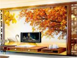 Back to the Wall Murals Wall Background Hd Custom Retail Gold Swan Lake sofa