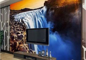 Backlit Wall Murals 3d Wall Mural Wallpaper Natural Landscape Big River Waterfalls