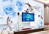 Backlit Wall Murals Beibehang Custom 3d Wallpaper Blue Rose Vine Landscape Art Mural