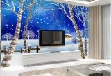 Backlit Wall Murals Home Decor Wall Papers 3d Cartoon Snow Village Wallpaper Mural