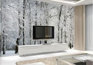 Backlit Wall Murals wholesale Wall Murals Papel De Parede Snow Birch Trees forest