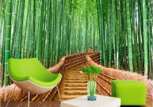 Bamboo Mural Walls 3d Wallpaper Chinese Style Green Bamboo Path Nature Scenery