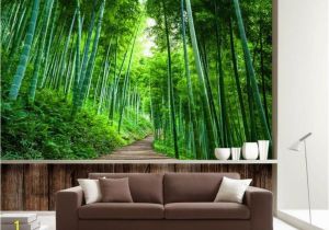 Bamboo Mural Walls Beibehang Custom Wallpaper 3d Naked Bamboo Wood Board Road