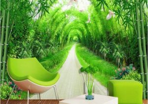 Bamboo Mural Walls Custom Any Size Mural Wallpaper 3d Stereo Fresh Green Bamboo forest