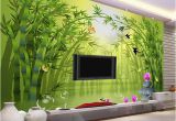 Bamboo Mural Walls Custom Mural Wallpaper Roll 3d Stereoscopic Green Bamboo forest Tv