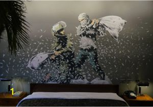 Banksy Wall Mural Wallpaper Betlehem Walled F Hotel Baumeister