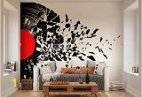 Banksy Wall Mural Wallpaper Ohpopsi Smashed Vinyl Record Music Wall Mural • Available In