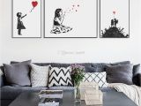 Banksy Wall Murals 2019 Modern Black White Banksy Poster Print A4 Urban Graffiti Wall