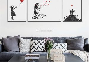 Banksy Wall Murals 2019 Modern Black White Banksy Poster Print A4 Urban Graffiti Wall