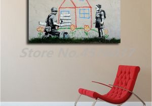 Banksy Wall Murals Banksy Graffiti Street Kid House Peace Canvas Posters Prints Wall