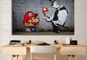 Banksy Wall Murals Banksy Super Mario Wallpaper Hd Wall Art Canvas Posters Prints
