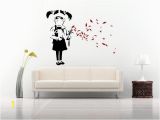 Banksy Wall Murals Enhanced Striking Wall Decor Vinyls Modern Art Banksy Gas Mask Girl
