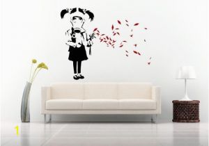 Banksy Wall Murals Enhanced Striking Wall Decor Vinyls Modern Art Banksy Gas Mask Girl