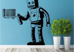 Banksy Wall Murals Zn Banksy Vinyl Wall Decal Robot Graffiti Wall Sticker Art Home