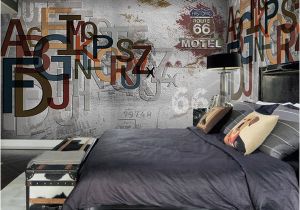 Bar themed Wall Murals Europe Stereoscopic 3d Graffiti Letters Retro Street Rock Wall Wallpaper Mural Restaurant Bar Ktv Background Wallpaper Landscape High Resolution