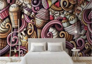 Bar themed Wall Murals Us $12 82 Off Hand Drawn Cartoon Ice Cream 3d Wallpaper for Walls Cold Drink Restaurant Tea Bar Ktv Background Wallpapers Mural Decoration In