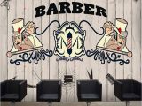 Barber Shop Wall Murals Customized European 3d Large Creative Concrete Wall Hand Painted