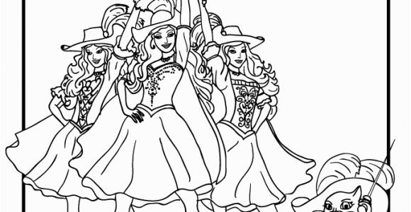 Barbie and the 3 Musketeers Coloring Pages Barbie Three Musketeers Coloring Page