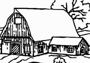 Barn Coloring Book Pages Barn Barn House Covered with Snow Coloring Page