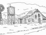 Barn Coloring Book Pages Custom Barn Drawing House Landscape Farm Gift for Parents