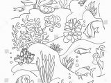 Barrier Reef Coloring Pages Coloring Book Page Black and Wight Ocean Bottom with Sea