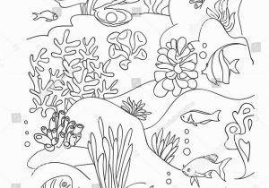 Barrier Reef Coloring Pages Coloring Book Page Black and Wight Ocean Bottom with Sea