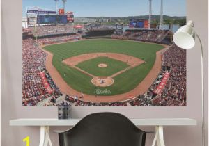 Baseball Diamond Wall Mural Cincinnati Reds Great American Ball Park Minimalist Art