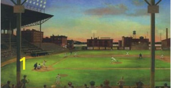 Baseball Diamond Wall Mural York Kids Iv Under the Lights Green Mural Wallpaper