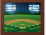 Baseball Field Wall Mural Baseball softball Field Lit at Night