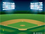 Baseball Field Wall Mural Wall Mural Vinyl Baseball softball Field Lit at Night