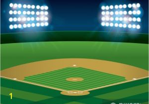 Baseball Field Wall Mural Wall Mural Vinyl Baseball softball Field Lit at Night