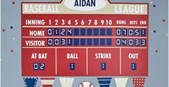 Baseball Scoreboard Wall Mural Amazon Baseball athlete Scoreboard Peel & Place Wall