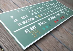 Baseball Scoreboard Wall Mural Painted Fenway Green Monster Scoreboard Boston Red sox