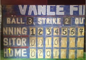 Baseball Scoreboard Wall Mural Vintage Aged" Baseball Scoreboard Art In Acrylic